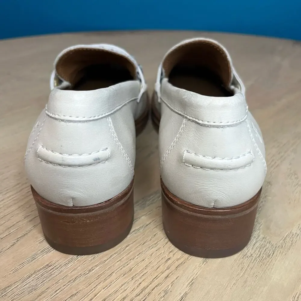 Frye Studded Chunky Leather Loafers Ivory Western Academia Preppy Women’s Size 6